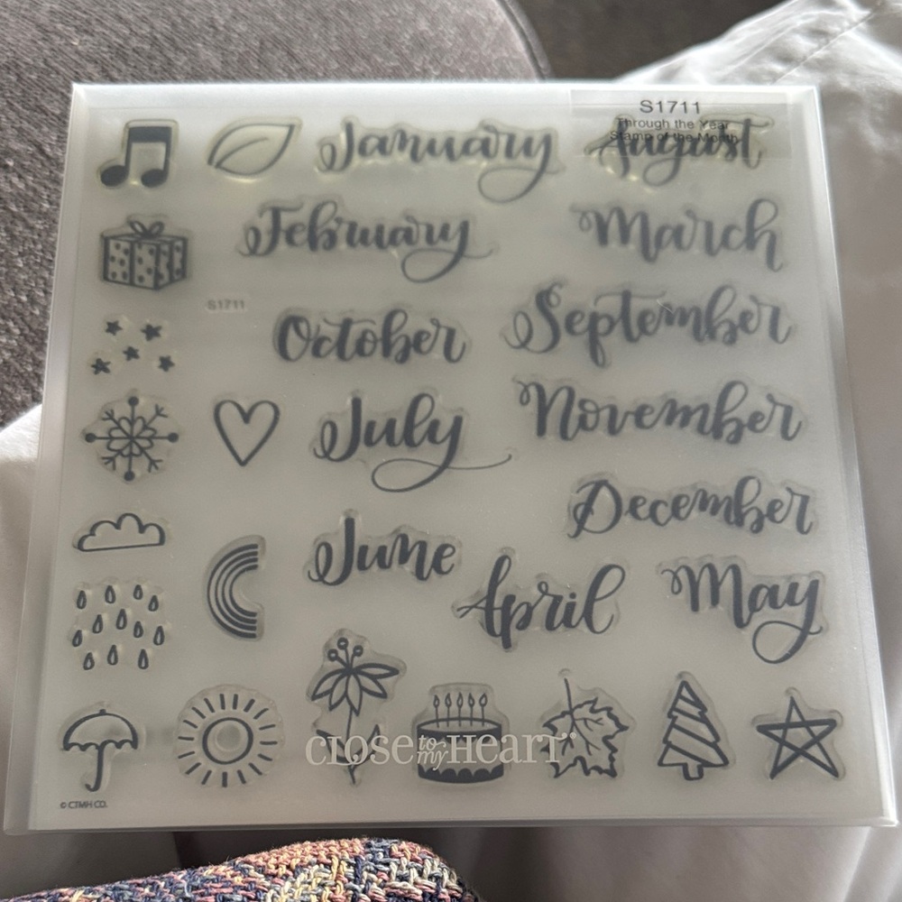 Close To My Heart Clear Stamp Set - Months & Icons (White)